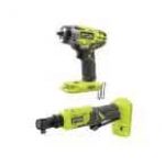 RYOBI ONE+ 18V Cordless 3/8 in. 3-Speed Impact Wrench and three/8 in. 4-Position Ratchet Kit (Tools Only) for $99