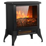 14″ 1400W Electric Fireplace Heater with 3D Realistic Flame Effect, Auto-Shutoff $109.99