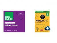 H&R Block Tax Deluxe + State 2021 (PC or Mac) Download & Norton 360 Standard Antivirus 15 Month $18.98