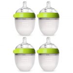 4-Count Comotomo 5-Oz Silicone Baby Bottles + 4 Replacement Nipples