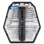 Kobalt 24-Piece Set 12-point Commonplace (SAE) and Metric Mixture Commonplace Mixture Wrench Set Lowes.com – $9.97
