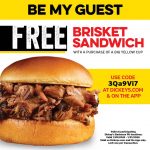 Dickey’s Barbeque Pit: Free Brisket Sandwich w/ Drink Purchase $3 (Legitimate 1/29/22 through 1/31/22)