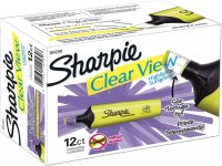 Sharpie Clear View Highlighter, Chisel Tip, 12-Pack, Yellow (1897847) $6.29
