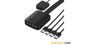 Sabrent USB 2.0 Sharing Change as much as 4 Computers and Peripherals LED Gadget Indicators (USB-USS4) – $21.99