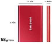 Samsung T7 Transportable SSD 2TB – Up to 1050MB/s – USB 3.2 External Strong State Drive, Grey, Blue, or Pink $230