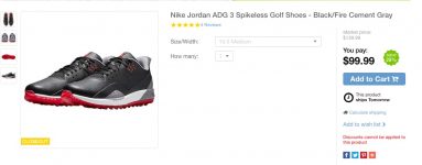 Jordan ADG 3 spikeless golf footwear $99
