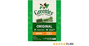 45 Ct Greenies Original Petite Natural Dental Dog Treats (15 – 25 lb. dogs) YMMV – $6.50