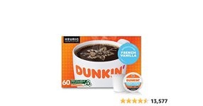 Dunkin’ French Vanilla Flavored Espresso, 60 Keurig Ok-Cup Pods – $21.38