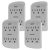 4-Pack of 6-Outlet Philips Extender Surge Protector Wall Tap with 900 Joules for $20 + free delivery on $25+ or Prime