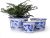 POTEY Blue and White Ceramic Plant Pots set of three $19.79 Free Shipping w/ Prime or on orders $25+