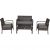 4-Piece Costway Patio Rattan Wicker Furniture Set (Brown)