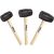 3-Piece YIYITOOLS Rubber Mallet Set w/ Wood Handles (8oz, 16oz & 24oz)