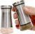 2-Piece Premium Salt & Pepper Stainless Steel Shaker Set w/ Adjustable Pour Holes