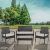 Flash Furniture Aransas Series 4 Piece Black Patio Set with Steel Frame and Gray Cushions $143.28