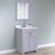 Style Selections 25″ Lowry Gray Single Sink Bathroom Vanity w/ White Acrylic Top