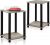 2-Pack FURINNO Stylish End Tables (French Oak Grey/Black)
