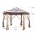 12′ x 10′ Ainfox Outdoor 2-Tier Pop-Up Gazebo Canopy w/ Solar Lights (Khaki)
