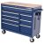 Husky 8-Drawer Blue Mobile Workbench Cabinet w/ Solid Wood Top