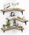 3-Piece Amada Wall-Mounted Corner Shelves (Rustic Wood, 44-Lb Capability)