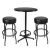 3-Laptop Hyper Tough Shop Pub Table & Bar Stool Set (Steel, Black or Diamond Plate)