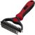 Gorilla Grip Stainless Steel Pet Grooming Rake Brush (Red)