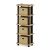 4-Bin Furinno Laci Rack Storage Shelf (Oak/Black/Light Brown)