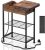 CCCEI Flip Top Side Table w/ 2 Outlets, 2 USB-A & 1 USB-C Port (Brown)