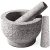 $15.84 Tera Granite Stone Mortar and Pestle Set, with 2 Pestles, Garlic Peeler, 2 Stick-on Rubber Pads (2 Cup-Capacity)