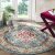 Safavieh Monaco Collection MNC243J Bohemian Chic Medallion Distressed Area Rug, 6′ 7″ Round, Light Blue/Fuchsia